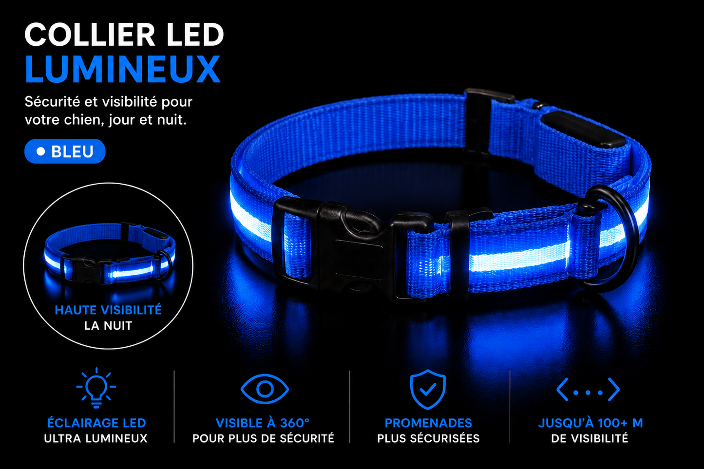 Collier Led pour chien